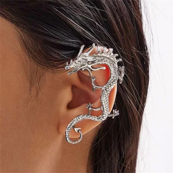 PARAS WU'S2022 Nuevos clips de oreja de dragón accesorios de joyería retro aretes hombres y mujeres clip de orejas aretes sin orejas me