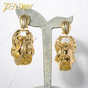 Boucles d'oreilles Zeadear Boucles d'oreilles de la mode Fashion Copper Africain Africain Nigeria grand style pour les femmes Mariage de fête classique de haute qualité