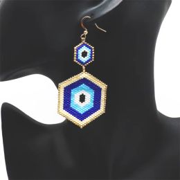 Pendientes Zhongvi 2021 Pendientes de ojo malvado para mujeres Miyuki Parring Trendy Handmaded Glass Beads Jewelry Pendientes al por mayor Regalo Femme