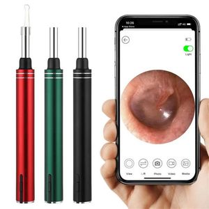 Orejas Nariz Limpieza Endoscopio Cuchara Mini Cámara Recortador de oídos Recogedor Eliminación de cera Visual Boca Otoscopio Soporte Android IOS