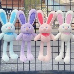 Oreilles tirant lapin en peluche jouet bébé doux lapin poupée cadeaux filles porte-clés peluches jouets pour enfants 0126 ies s