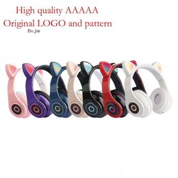 Oreilles (pain en forme d'oreille de chat cuit à la vapeur) B39 casque Bluetooth sans fil oreille de chat LED lumière clignotante mignon