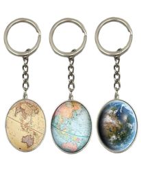 Earth Globe Art Pendant Keychains Gift World Travel Adventurer Key Ring World Map Globe Keychain Jewelry4473007