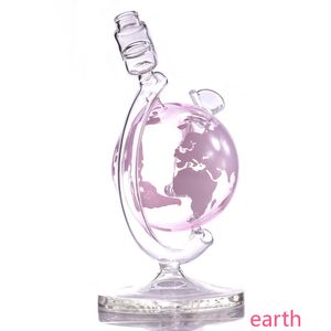 Bang en verre en forme de terre Pipes à eau de style globe 7.3IN Recycler barboteur avec bol en verre