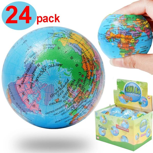 Terre Squeeze Balls Soft Mousse Globe Stress Relief Toys Hands Exercice Exercice Exercice pour les enfants Adults Gifts éducatifs 240524