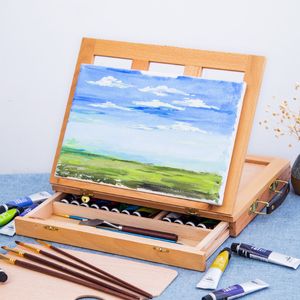 Easels papier houten tafel ezels voor schilderen kunstenaar kinderen schetsen lade doos draagbare desktop laptop accessoires koffer paint kunst benodigdheden 230420