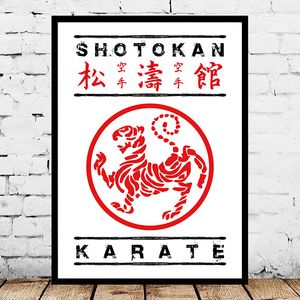 Asia Oriental Artes Marciales Jujitsu/Kyokushin Karate/Wadoryu/Symbol de Shotokan Pintura impresa Pintura de arte de la pared Room Decoración