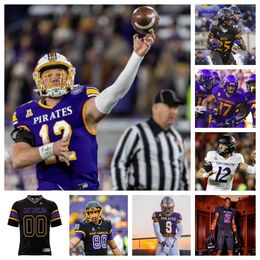 Maillot de football des Pirates de Caroline de l'Est 23 Joseph McKay 2 Raheim Jeter 5 Chase Sowell 7 Samuel Dankah 59 Demoris Jenkins 34 Rico Watkins 81 Desirrio Riles