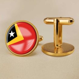 East Timor National Flag manchetjes over de hele wereld Nationale vlag Cufflinks Suit knooppak Decoratie voor feestcadeaus Cadeau