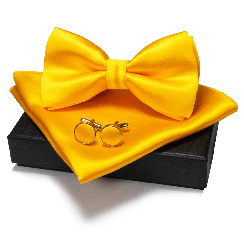 EASTEPIC Men's Bow Tie Sets Including Cufflinks and Handkerchieves Bow Ties with Adjustable Straps for Formal Occasions
