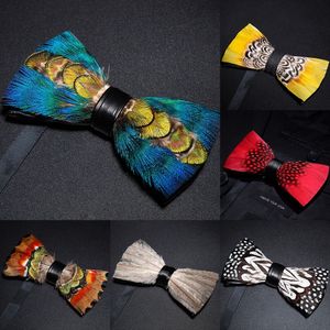 EastEpic Nouvelle Fashion Fashion Feather Feather Ties for Men Exquis Accessoires Business Suit Mouringing Party Birthday Gift 240403