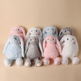 Pasen 30 cm sublimatiedag konijntje feestelijke pluche lange oren konijntjes pop met stippen roze grijs blauw witte konijn poppen voor kinderschattige zachte pluche speelgoed groothandel s