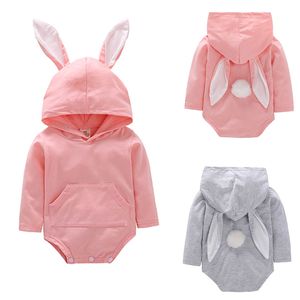 Pâques bébé filles garçons lapin barboteuses infantile à capuche lapin oreille combinaisons 2019 été mode Boutique enfants vêtements d'escalade C5941