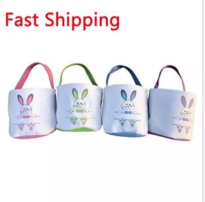 Pasen Bag Party Canvas Konijn Mand Zachte Bunny Tail Emmer Easters Eggs Opslag Handtas Festival Party Gift