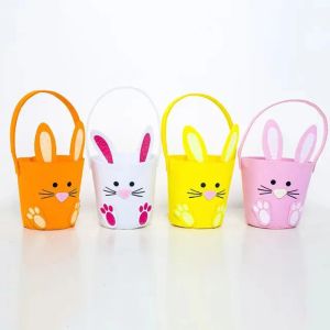 Panier de pâques lapin seau forme de lapin oeuf baril sacs enfants bonbons oeufs stockage fourre-tout sac à main fête cadeau sac 0123