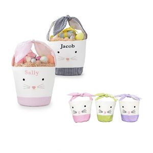 Panier de pâques vacances lapin oreilles de lapin décoration toile cadeau transporter sac de bonbons enfants stockage accessoires sacs