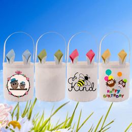 Paniers de Pâques en gros Festive Sublimation sac à main Polyester oeuf chasse seau enfants belle décoration 4 Styles RRA