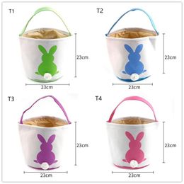 Sacs de lapin de Pâques panier de lapin de Pâques créatif lapin imprimé toile sac fourre-tout paniers de bonbons aux oeufs paniers de lapins de Pâques créatifs