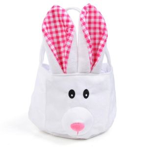 Cesta de conejito de Pascua Orejas de conejo Bolsas de barril Cestas de dulces para niños Fiesta Festival Dulces Huevos de Pascua Bolsa de almacenamiento Bolsos de dibujos animados