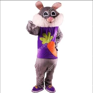 Costume de mascotte de fête d'anniversaire de lapin de Pâques, tenue de personnage de dessin animé, Halloween, noël, robe de soirée fantaisie, taille adulte, tenue d'extérieur d'anniversaire