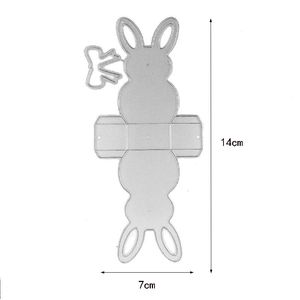 Pâques Bunny Box Cutting Dies DIY Rabbit Metal Craft Backossing Die Cuts Scrapbooking Paper Stacl Tampon Carte en papier sculpture