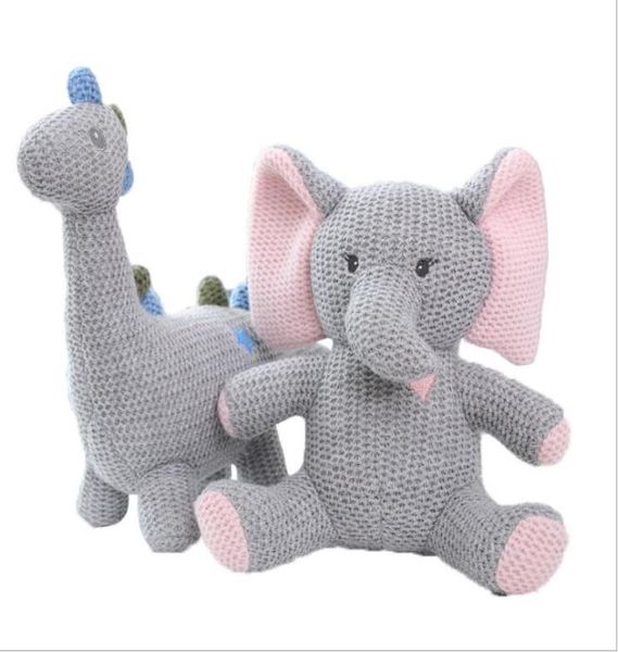 Muñecos de conejito de Pascua Muñeco de conejo unicornio Dinosaurio de punto Elefante Juguetes Oso Animales Peluche de peluche Muñeco sonajero para bebé creativo Gif6596319