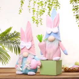 Easter Bunny Dwarf Plush Toy 30cm Evento de decoración de fiesta de muñecas con rábano de pañales de Pascua suministros de huerto festivo