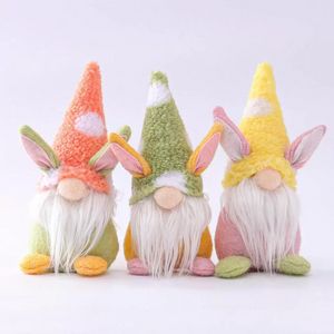 Pasen Bunny Gnome Handmade Zweedse Tomte Rabbit Plush Toys Doll Ornamenten vakantie Home Party Decoratie Kinderen Easter Gift FY7600 SS0119