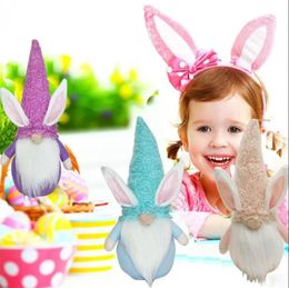 Pasen Bunny Gnome Party Funder Autess Dwarf Doll Easter Plush Rabbit Dwarf Holiday Table Decoratie Home Decoratie RRA