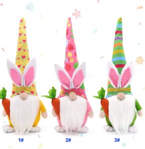 Pasen Bunny Gnome Plush Elf Party Decoraties Handgemaakte Zweedse Konijn Tomte Lente Gift Tafel Ornament Woondecoratie XHH21-172