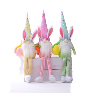 Lapin de Pâques Gnomes Fille Chambre Décor Cadeaux Elf Nain Maison En Peluche Ornements Lapin Collection Poupées En Peluche Figurines JK2102XB