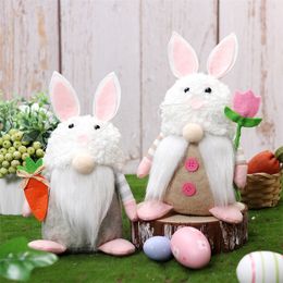 Ornements de lapin de pâques, poupée naine, décorations de vacances, petit cadeau de fête