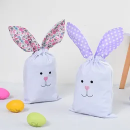 Sacs de poche de lapin de Pâques par sublimation, emballage cadeau avec oreilles de lapin, fourre-tout de lapin de Pâques, sacs cadeaux de Pâques pour enfants, vente en gros 001