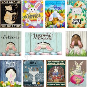 Easter Bunny Tin Sign Poster Retro Street Garage Home Café Bar Keuken Boer Muur Decoratie badkamer metalen blikjes bord beste cadeau 30x20cm W03