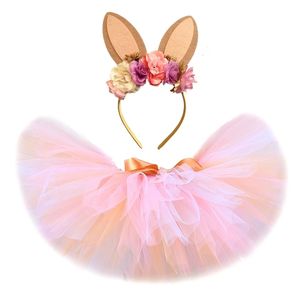 Paashaas tutu rok voor baby meisjes kostuum kinderen konijn pluizig tutus peuter meisje tule rokken outfit verjaardagsfeestje 0-14 220216