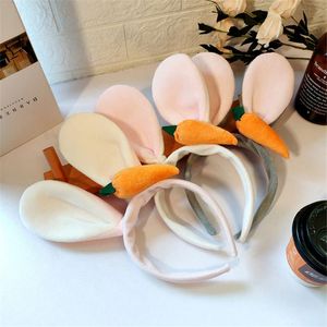 Bandeau carotte de pâques en peluche, bandeau de vacances pour enfants et adultes, lapin rose blanc coloré, bandes de cheveux d'oreille de lapin DE992