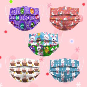 Pasen Kind Disposable Gezichtsmasker 3 Lagen Stofdichte Gezichts Bescherming Cover Maskers Anti-Dust Salon Earloop Mouth Maskers voor kinderen Volwassen