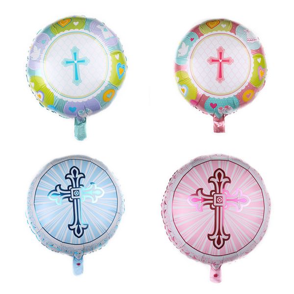 Ballon en aluminium croix de pâques, ballons ronds en aluminium Crucifix, ballons à hélium croisés, décorations de pâques, boules de décoration de fête de pâques