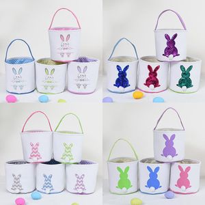 Paasei opbergmand Canvas Bunny Oor Emmer Feesten Gunsten Creative Pasen Gift Bag met Konijn Tail Decoratie Multi Styles Wll1264