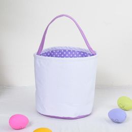 Easter Eggs Bucket Bag Feestelijke DIY Blank Bunny Basket Long Ears Rabbit Mandkets Kinderen Candy Toy Storage Bag Festival Party Tas Tassen