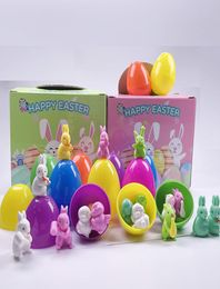 Pasen Feestelijke Egg Gifts Box CAR Dinosaur Rabbit Colorful Eggs Advent Kalender Surprise Lucky Gift Boxs Child Animal Blind Box Kid5725364