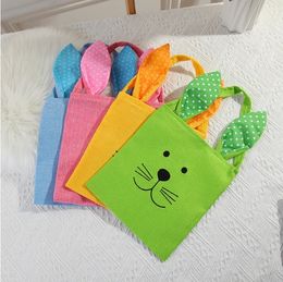 Sac cadeau de pâques en Jute, présentoir de bijoux en forme de lapin, fourre-tout de pâques en toile de Jute au Design Unique avec oreilles de lapin, paniers pour enfants