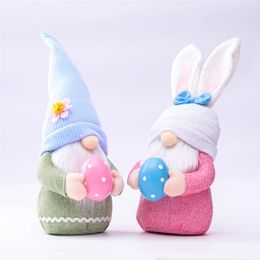 Pasen Gnome Jongens Meisjes Faceless Bunny Dwerg Doll Pluche Konijn Dwarf Pasen Holiday Party Table Decoration