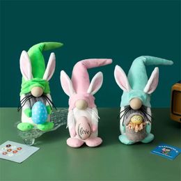 Easter Gnome Bunny knuffel ei 3 kleuren elf pop rudolph paasfeest kantoor thuis tafelblad decoratieve dwerg tt1220