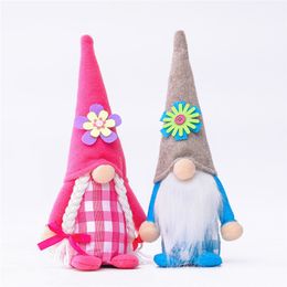 Pasen Gnome Flower Faceless Dwarf Doll Valentine Day Mother's Day Paar Pluche Doll Home Office Tafelblad Decor