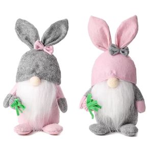 Décorations de lapin en peluche Gnome de pâques, poupées faites à la main, cadeaux pour enfants, elfe de printemps, ornements de salon pour la maison, 1207