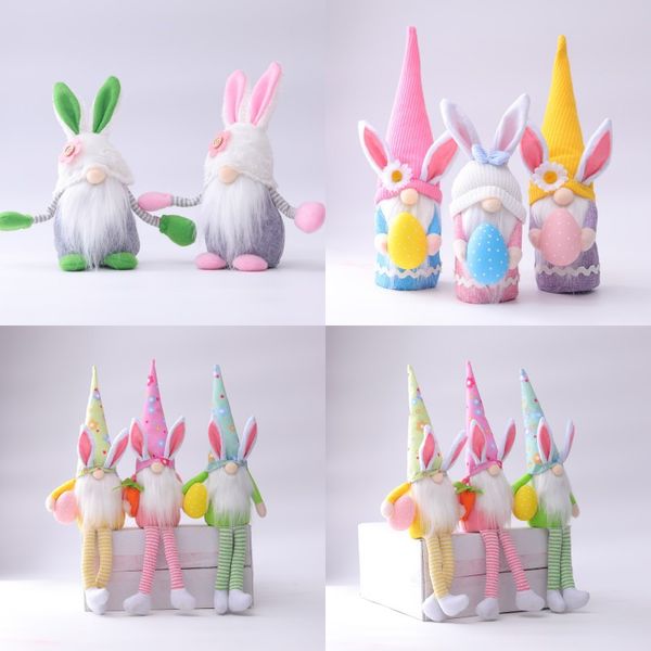 Gnomos de Pascua regalo sin rostro conejito enano muñeca Pascua conejo de peluche enano novia esposa madre hija amante Juguetes