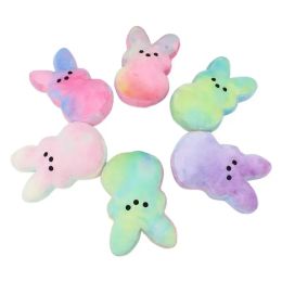 Pasen Gradiëntkleuren Bunny Peeps 15 cm Mini Pluche Pop Konijntjes Roze Blauw Geel Paars Konijn Poppen voor Kinderen Schattig Zacht Knuffels