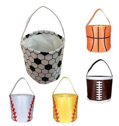 Pasen handtas basketbal Pasen mand sport canvas bakken voetbal honkbal voetbal softball emmers opbergtas snoep handtas zc019