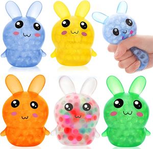 Boules à presser Squishy en forme d'œuf de pâques, jouets anti-Stress sensoriels en forme de lapin, cadeaux pour enfants